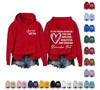 Womens Hoodie You are Enough Hoodie Hoodies Dear Person Behind Me Kindness Graphic Sweatshirts Positive Mental Health Awareness Inspirational Print Pullover Hoody Tracksuit Top Leisure Wear Red