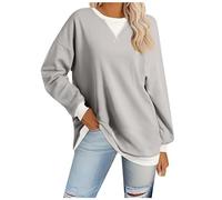 Women's Hoodies Color Block Sweatshirt Round Neck Splicing Pullover Top Long Sleeve Casual Autumn and Winter Chic Basic Top for Sports Jogging Bodybuilding Fitness Gym