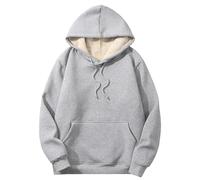 Women's Hoodies Fleece Lined Fall Winter Warm Casual Pullover Plain Black Hoodie Women Autumn Thermal Hoodie Oversized Sweatshirt Women Ladies Jumper with Pockets Plus Size S-7XL(GY1,5XL)