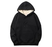 Women's Hoodies Fleece Lined Fall Winter Warm Casual Pullover Plain Black Hoodie Women Autumn Thermal Hoodie Oversized Sweatshirt Women Ladies Jumper with Pockets Plus Size S-7XL(Black,XL)
