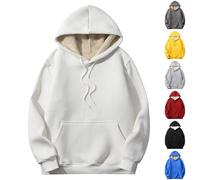 Women's Hoodies Fleece Lined Fall Winter Warm Casual Pullover Plain Black Hoodie Women Autumn Thermal Hoodie Oversized Sweatshirt Women Ladies Jumper with Pockets Plus Size S-7XL(GY2,M)