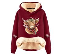 Womens Hoodies Highland Cow Hoodie Fleece Sherpa Lined Thick Casual Sweatshirt Winter Warm Pullover 2026 New Highland Cow Hoodie Sweatshirt Women Highland Cow Gifts Christmas