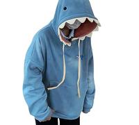Womens Hoodies Ladies Hoodie Women Girls Cute Shark Hoodie Long Sleeve Birthday For Her Casual Loose Sweatshirts Drawstring Fleece Cozy Warm Pullover With Pockets Gothic Halloween Top Streetwear Blue