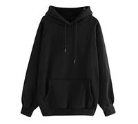 Womens Hoodies Long Sleeve Oversized Pullover Solid Basic Hooded Sweatshirt Jumpers Soft Comfy Casual Hoody Sweatshirt Loose Lightweight Cute Hoodie Tops Trendy Outfits