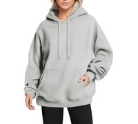 Women's Hoodies Oversized Casual Hooded Pullover Sweatshirts Solid Color Long Sleeve Plain Blouse Tops Soft Thick Hoodies Sweatshirts Essential Lightning Deals of The Day Today Sale Grey