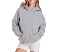 Womens Hoodies Oversized Sweatshirt Fleece Long Sleeve Tops Comfy Casual Basic Pullover Sweaters Fall Fashion Outfits 2025 Cute Winter Clothes with Kangaroo Pocket