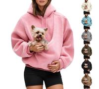 Womens Hoodies Oversized Sweatshirts Fall Winer Casual Pullover Tops Long Sleeve Fleece Sweaters Solid Color Loose Fit Shirts Blouses Sportswear Fashion Clothes with Big Pocket