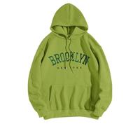 Womens Hoodies Pullover Tops Casual Sweatshirts Women's Long Sleeve New York Letter Printed Hoodie Hoodie Hoodie Blank Sweatshirts Women (Mint Green, XXXL)