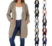 womens hoodies Sweatshirts for Women UK Oversize Zipper Longline Lightweight Long Sleeve Hooded Cardigan Jackets Zip Up Hoodies with Pockets 2025 Fasion Clothes Outdoor Wear Beige S
