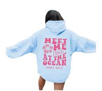 Women'S Hoodies Sweatshirts For Women Uk Oversized Long Sleeves Palm Puff Hoodie Back Printed Pullover With Front Pocket Outerwear Loose Fit Baggy Blouse Comfortable Fabric Cute Hoodie Girls