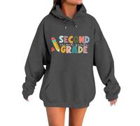Women's Hoodies Sweatshirts Hooded Jacket Aesthetic Preppy Hoodies for Teen Girls Cute Graphic Sweatshirts Inspirational Letter Slogan Loose Fit Pullover Tops (Grey, XXL)
