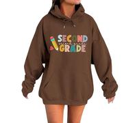 Women's Hoodies Sweatshirts Hooded Jacket Aesthetic Preppy Hoodies for Teen Girls Cute Graphic Sweatshirts Inspirational Letter Slogan Loose Fit Pullover Tops (Brown, XXL)