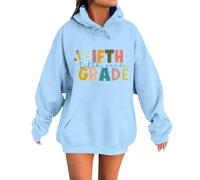 Women's Hoodies Sweatshirts Hooded Jacket Girl's Hoodie Inspirational Sweatshirt for Teen Girls Cute Cartoon Graphic Hoodies (Light Blue, XXL)
