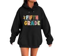 Women's Hoodies Sweatshirts Hooded Jacket Girl's Hoodie Inspirational Sweatshirt for Teen Girls Cute Cartoon Graphic Hoodies (Black, L)