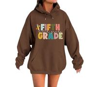 Women's Hoodies Sweatshirts Hooded Jacket Girl's Hoodie Inspirational Sweatshirt for Teen Girls Cute Cartoon Graphic Hoodies (Brown, XL)