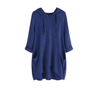 Women's Hoodies UK Plus Size Loose Lightweight Tunic Hooded Sweatshirts Oversized Long Pullover Tops with Pockets Plain Casual Longline Sweaters Drawstring Baggy Blouses Irregular Hem Shirts