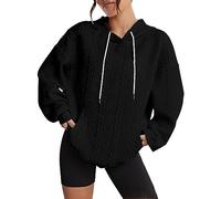 Womens Hoodies,Womens Casual Solid Color Loose Oversized Off Shoulder Long Sleeve Hoodie Top