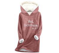 Women's Hoodies Yes I'm Still Freezing Sweatshirts Autumn Winter Casual Sherpa Lined Fleece Pullover Long Sleeve Hooded Sweatshirt Warm Fuzzy Jumpers Thermal Umderwear