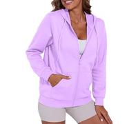 Womens Hoodies Zip Up Fleece Jacket Women Lightweight Oversized Hooded Jackets Casual Fall Winter Sweatshirts with Pockets Warm Sweaters Coats Basic Cardigan Coat Tops Fall Winter Outfits