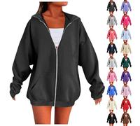 Womens Hoodies Zip up Long Sleeve Hoodies for Women Uk Ladies Zip up Hoodie Full Zip Sweatshirts Top Autumn Winter Tops Sweatshirt Jackets Coat Women's Fashion