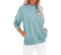 Womens Hoody Pet Pouch Hoodie Good Luck Gifts Sports Women's Crew Neck Solid Color Sweatshirt Long Sleeves Casual Pullover Cute Lightweight Loose Tops (Green-3, L) Warehouse Clearance Bargains Sale