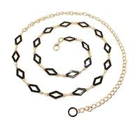 Women's Hook Adjustment Waist Metal Cord Decorative Dress Waist Small Fragrance Leaves Thin Belt Cute Chain Hat Ladies Blue Winter Set, black, One Size