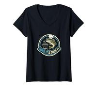Women's Hook It and Cook It Fishing Angler Grill Master V-Neck T-Shirt