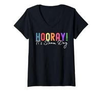 Womens Hooray It's STEAM Day STEAM Teacher Specials Squad V-Neck T-Shirt