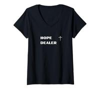 Womens Hope Dealer Christian Inspirational Faith Cross Gifts V-Neck T-Shirt