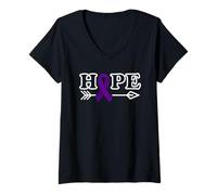 Womens Hope Fibromyalgia Awareness V-Neck T-Shirt