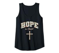 Womens Hope in Christ Cross Christians Religion Bible Scripture Tank Top