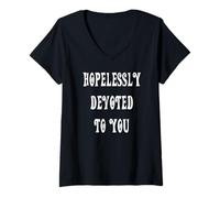 Womens Hopelessly Devoted to You V-Neck T-Shirt