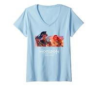 Women's Horizon Zero Dawn Aloy and Talanah Khane Padish Portrait V-Neck T-Shirt