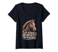 Womens Horse Lover Equestrian and Horseback Riding for Girls V-Neck T-Shirt