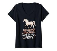 Womens Horse Riding Equestrian and Horseback Riding for Girls V-Neck T-Shirt