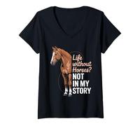 Womens Horse Riding Equestrian and Horseback Riding for Girls V-Neck T-Shirt