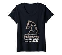 Womens Horse Riding Horse Lover and Horseback Rider Equestrian V-Neck T-Shirt