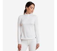 Women's Horse Riding Long-sleeved Warm Competition Polo 500 - White