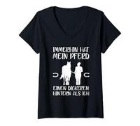 Womens Horse Riding My Horse Has A Thicker Butt Than Me V-Neck T-Shirt