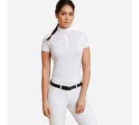 Women's Horse Riding Short-sleeved Competition Polo 500 - White