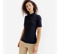 Women's Horse Riding Short-sleeved Heritage Polo Shirt - Black