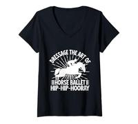 Womens Horseback Riding DRessage Horse Ballet Horse Rider V-Neck T-Shirt
