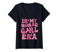 Womens Horseback Riding Girl Funny in My Horse Girl era Groovy V-Neck T-Shirt