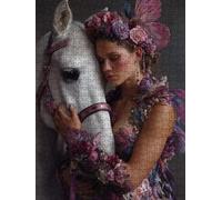 Women'S Horses Jigsaw Puzzles for Adults 5000, 5000 Piece Jigsaw Puzzles, Classic Educational Jigsaws, Impossible de Assemble Handmade, Challenging Puzzle, Fun Family Activities FNKL0-799
