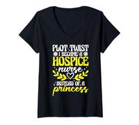 Womens Hospice Nurse Appreciation Crew Plot Twist Hospice Nurse V-Neck T-Shirt