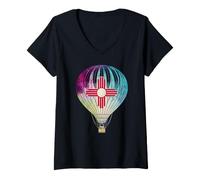 Women's Hot Air Balloon Albuquerque New Mexico Vintage V-Neck T-Shirt