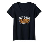 Womens Hot Dogs = Blogging Success Funny Blogging Quotes V-Neck T-Shirt