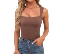 Women's Hot Girl Camisole Summer Women's Sleeveless Slim Fit Brushed Top Women's Vest Camisole, coffee, M