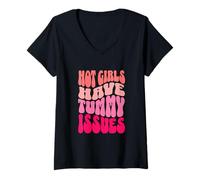 Women's Hot Girls Have Tummy Issues IBS Stomach Digestive Problems V-Neck T-Shirt