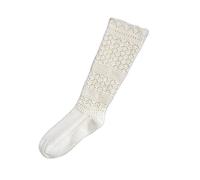 Women's Hot Stretch Weave Socks Intermediate Calf Height Brown Pattern Cold Weather Comfortable Design Elastic Layered Socks For Women